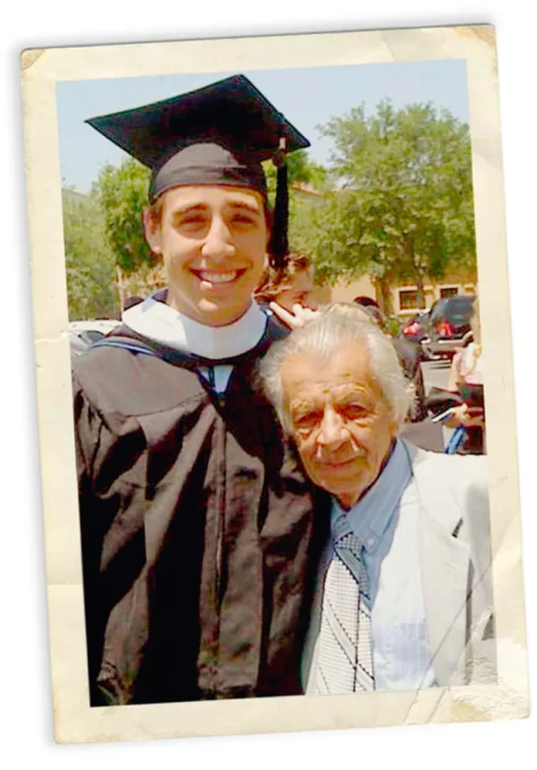 Founder Alex Castillo with his grandfather at Alex's graduation